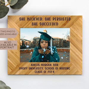Bachelor of Science in Nursing, BSN Nursing School Graduation Gift for New Nurse, Custom 5x7 Picture Frame, Personalized 8x10 Photo Frame