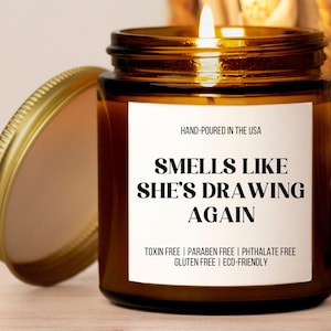 Artist Gift, Gift for Aspiring Artist, Drawing Candle, Gift for Artist Friend, Gift for Women, Custom Soy Candle