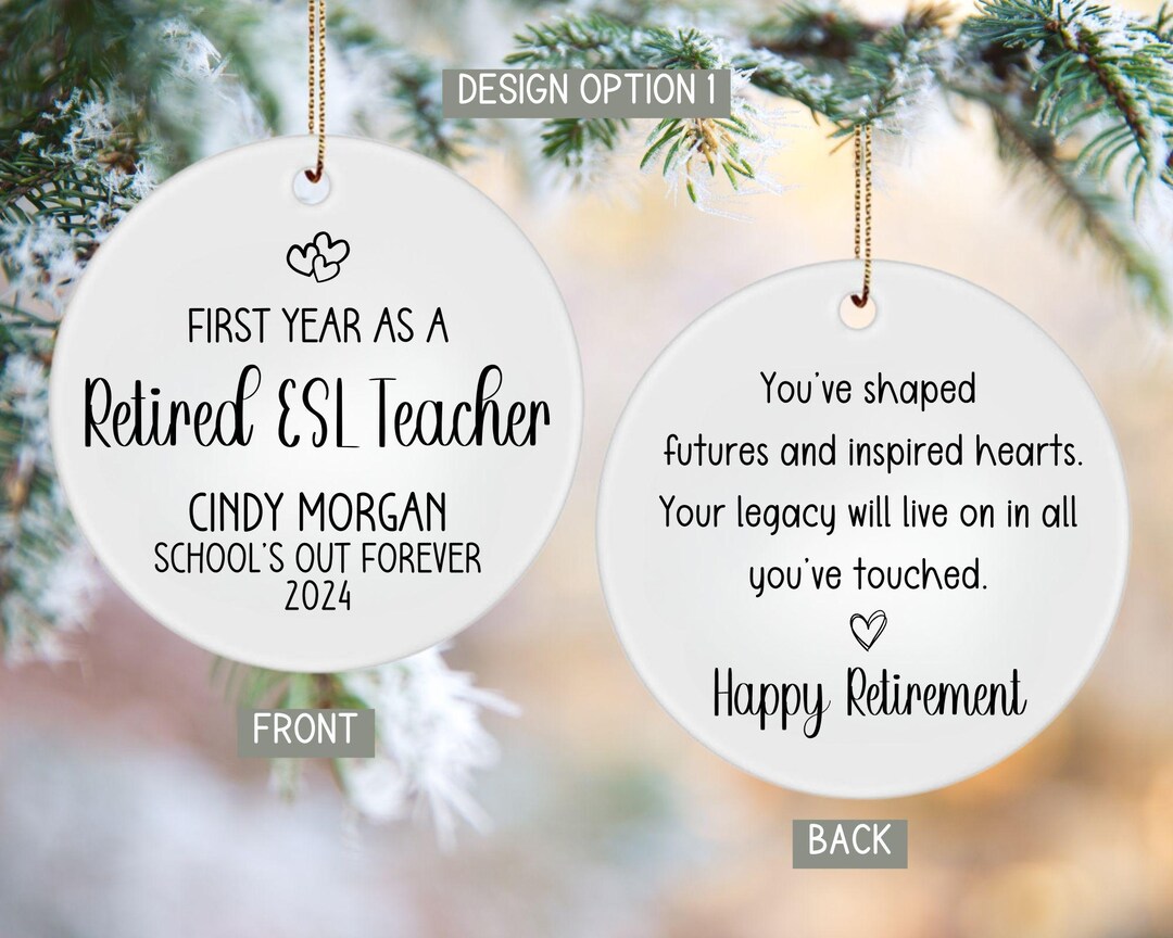 Personalized ESL Teacher Retirement Gift, Retired English Second
