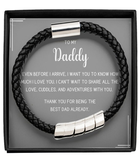 First Time Dad Gift Dad Bracelet Sentimental Gift Dad Dad Gift From Baby Meaningful Dad Gift Unborn Child Gift Vegan Leather Bracelet