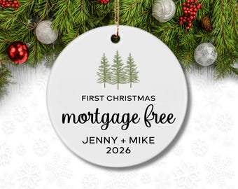 Personalized Paid Off Mortgage, Gift for Debt Payoff, Mortgage Free, Paid Off House Home, Custom Milestone Keepsake Christmas Xmas Ornament