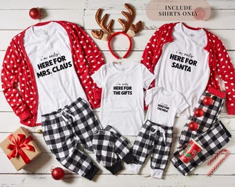 Funny Matching Family Christmas Shirts, I'm Here for the, Christmas Party Shirt, Festive Whole Family Holiday Group Shirts