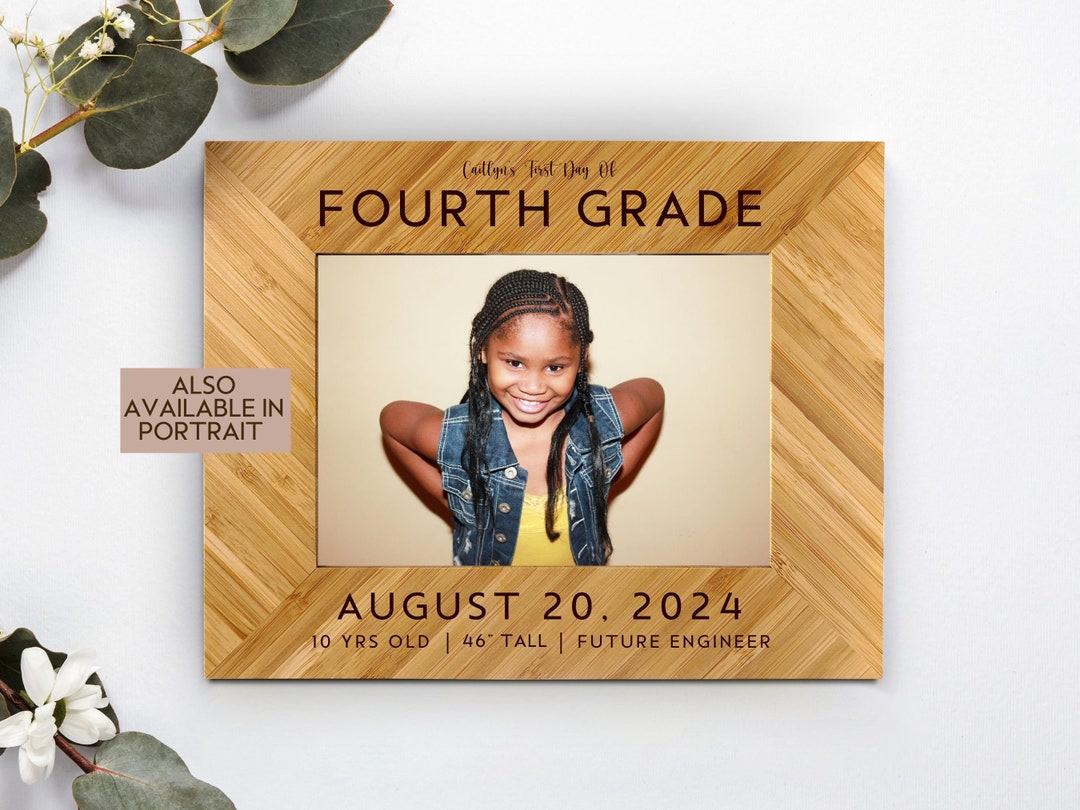 Personalized First Day of Fourth 4th Grade Keepsake Gift, Fits 5x7 ...