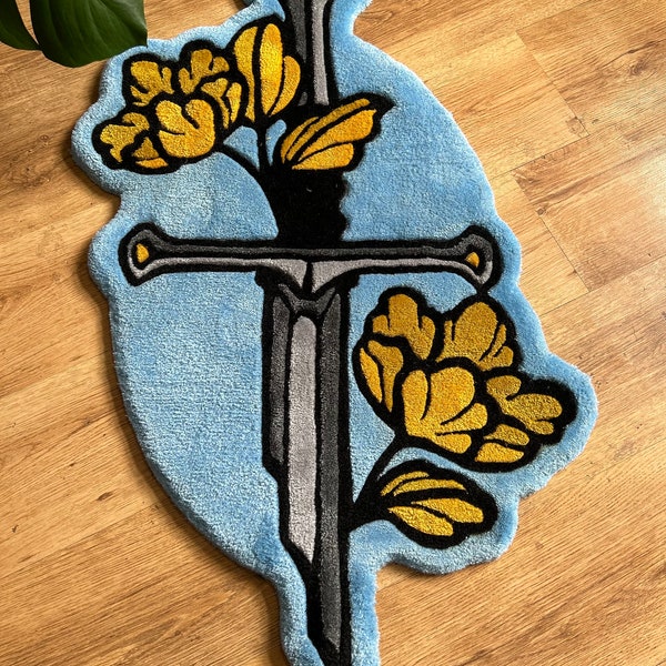 Anduril shard of Narsil lord of the rings inspired handmade rug