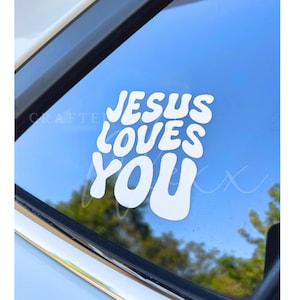 JESUS LOVES YOU | Car Decal | Decal | Vinyl Decal | Water Bottle Decal | Laptop Decal | Decal | Faith Decal | Bumper Decal | Mirror Decal