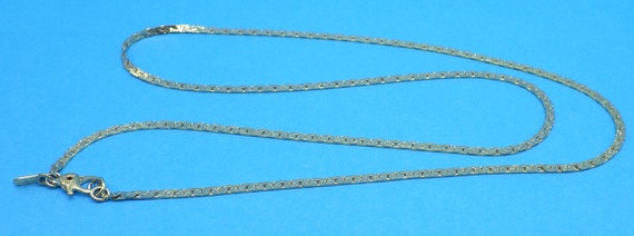 MONET Gold Tone Textured Herringbone Necklace 19 … - image 3