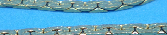 MONET Gold Tone Textured Herringbone Necklace 19 … - image 5