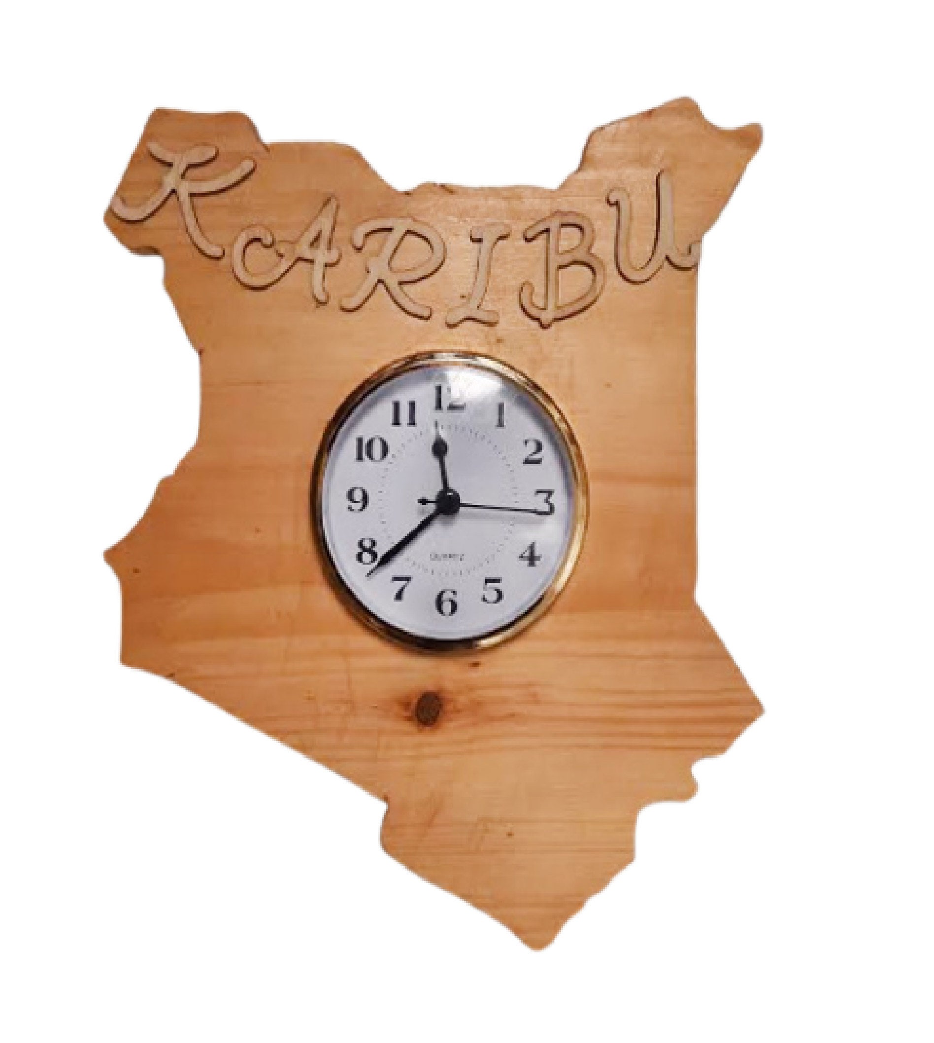 Karibu Kenyan Natural Wood Wall Clock Etsy