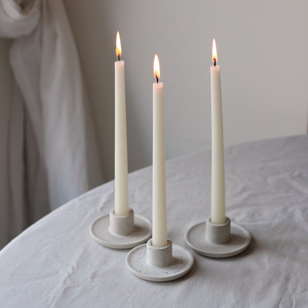 Concrete candleholder, taper candle holder, handmade homedecor, pillar candlestick holder, nordic interior, scandi home, boho home decor