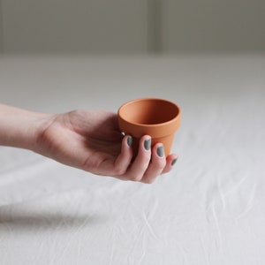 Mini Terracotta Pot for Baby Plants with drainage hole, indoor terracotta planter, Gift for Plantlover image 1