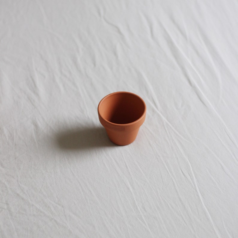 Mini Terracotta Pot for Baby Plants with drainage hole, indoor terracotta planter, Gift for Plantlover image 4