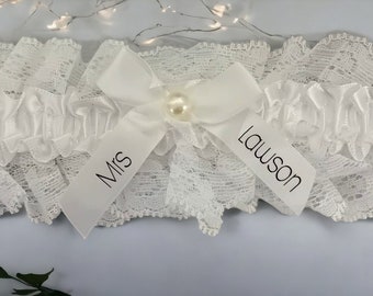 Personalised wedding garter, bridal garter, wedding accessories