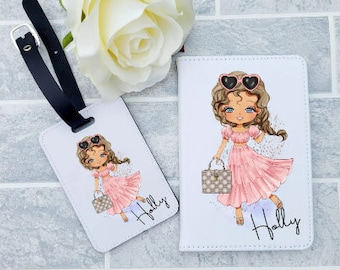 Personalised passport holder, luggage tag, holiday accessories