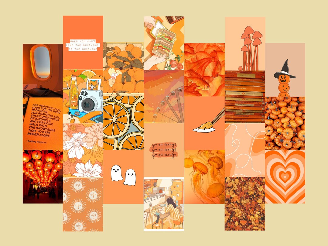 Orange Aesthetic Posters for Room Etsy