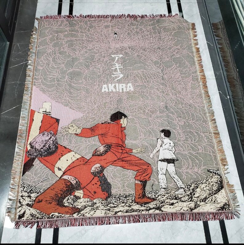 Akira Anime Handmade Woven Tapestry Blanket 100 Cotton Anime Throw Etsy