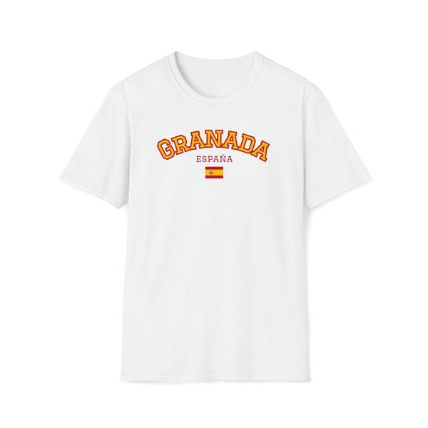 Granada Spain 100% cotton white t-shirt European city travel gift souvenir Spanish souvenir wanderlust adventure backpacking