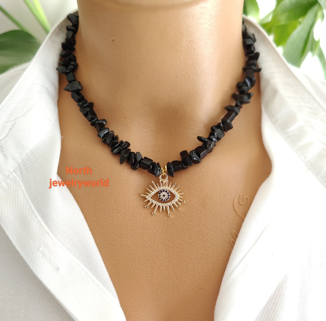 Stylish Design Black Onyx Necklace Valentine's Day Etsy