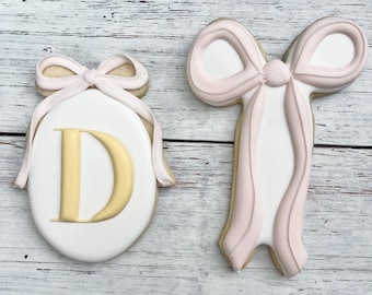 Coquette Bow and Bow Plaque Cookie CUTTERS Set of Two