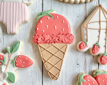 Strawberry Ice Cream Cone Cookie Cutter