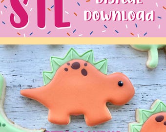File STL: Tagliabiscotti a forma di dinosauro stegosauro