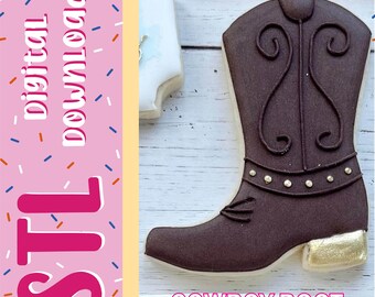 File STL - Tagliabiscotti a forma di stivale da cowboy