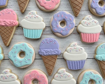 Sweets Set of 3 Cookie CUTTERS, Ice cream, Donut and Cupcake Cookie Cutters