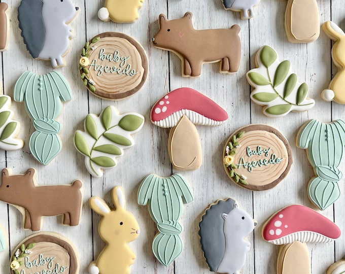 Woodland Cookie Cutter Set of 5, Woodland Theme Baby Shower Cookie Cutter Set of 5