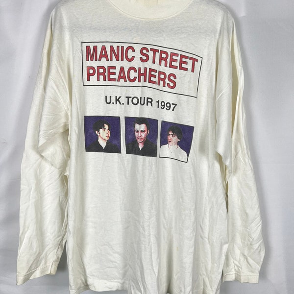 Camiseta promocional de la gira británica Manic Street Preachers Vintage de los años 90