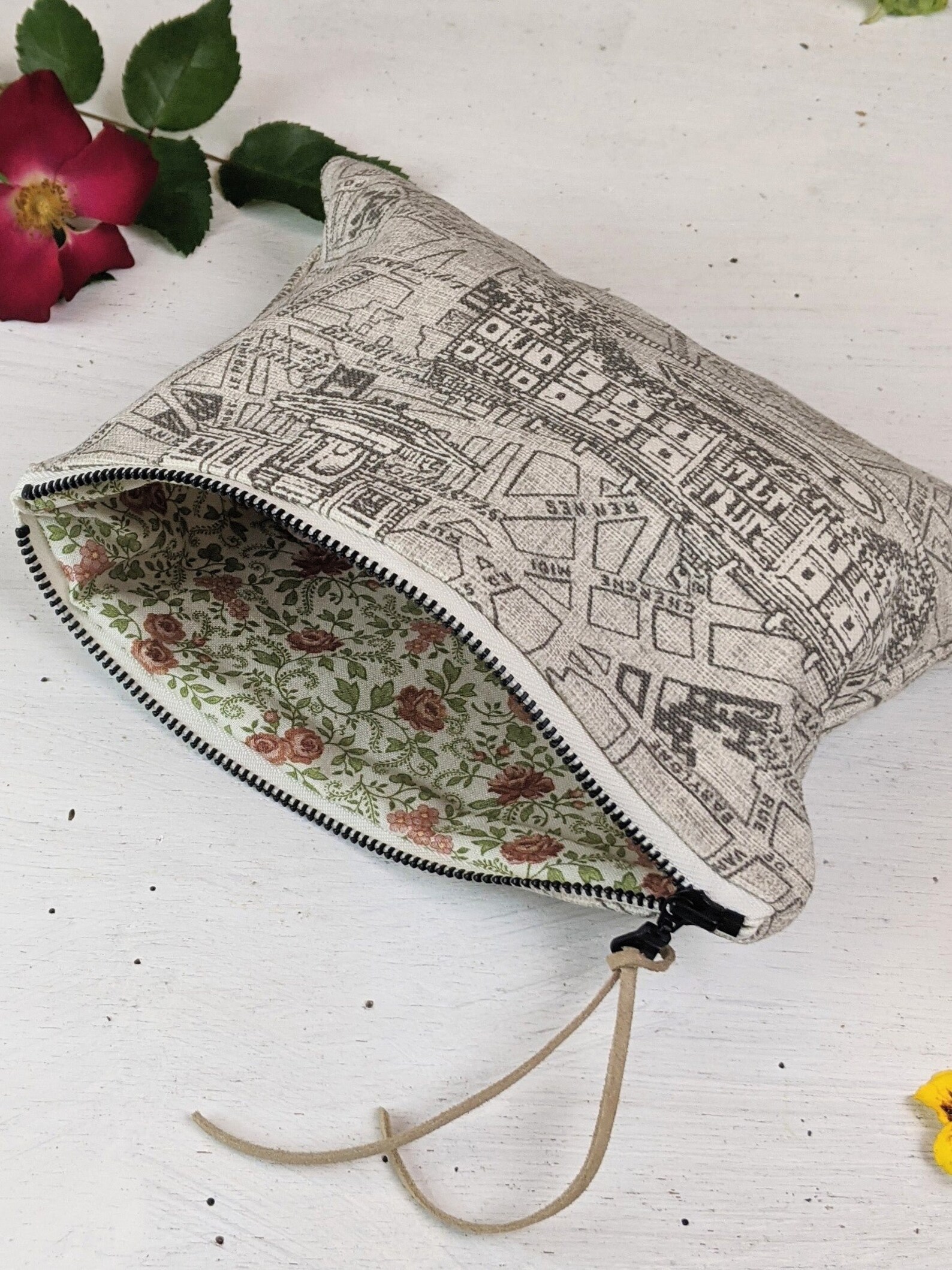 Paris Map Purse Handmade Beige Bag Brown Map Print & Black Suede Strap FINAL SALE - Etsy