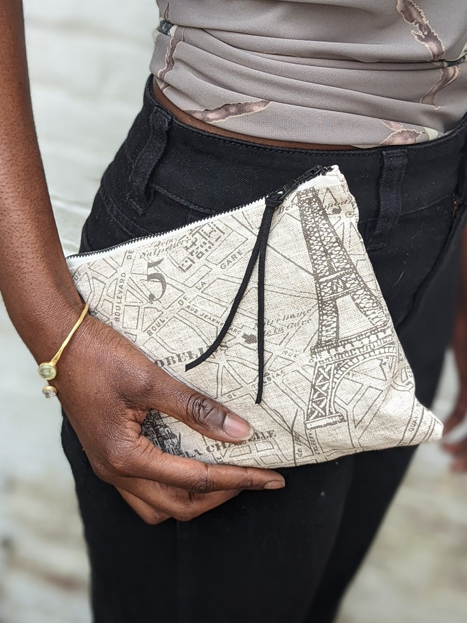 Paris Map Purse Handmade Beige Bag Brown Map Print & Black Suede Strap FINAL SALE - Etsy