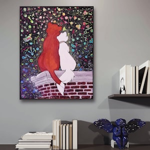 Les Aristochats Roméo et la Duchesse amoureux Pop Art Chats Personnages de dessins animés Disney Art moderne Art à offrir Art amusant Chats