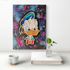 Angry Donald Duck 3D Artwork Disney Character Pop Art Donald Dack Modern Art Art to give as a gift Unique Painting Fan Art Modern wall Decor