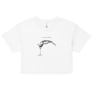 Martini Halloween Crop Top- Halloween Cocktail Shirt, Skeleton Shirt, Halloween Baby Tee, Martini Shirt