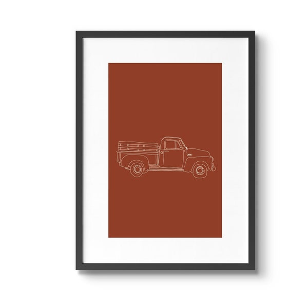 Rustic Red Truck - Etsy