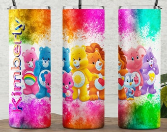 Custom Care Bears Tumbler: Personalized 80&#39;s Gift