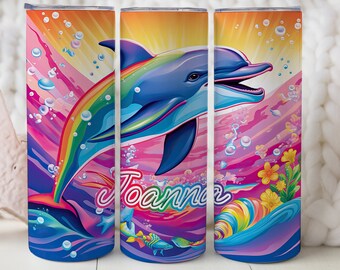 Inspired by Lisa you know who! 80&#39;s & 90&#39;s Dolphin design customizable tumbler