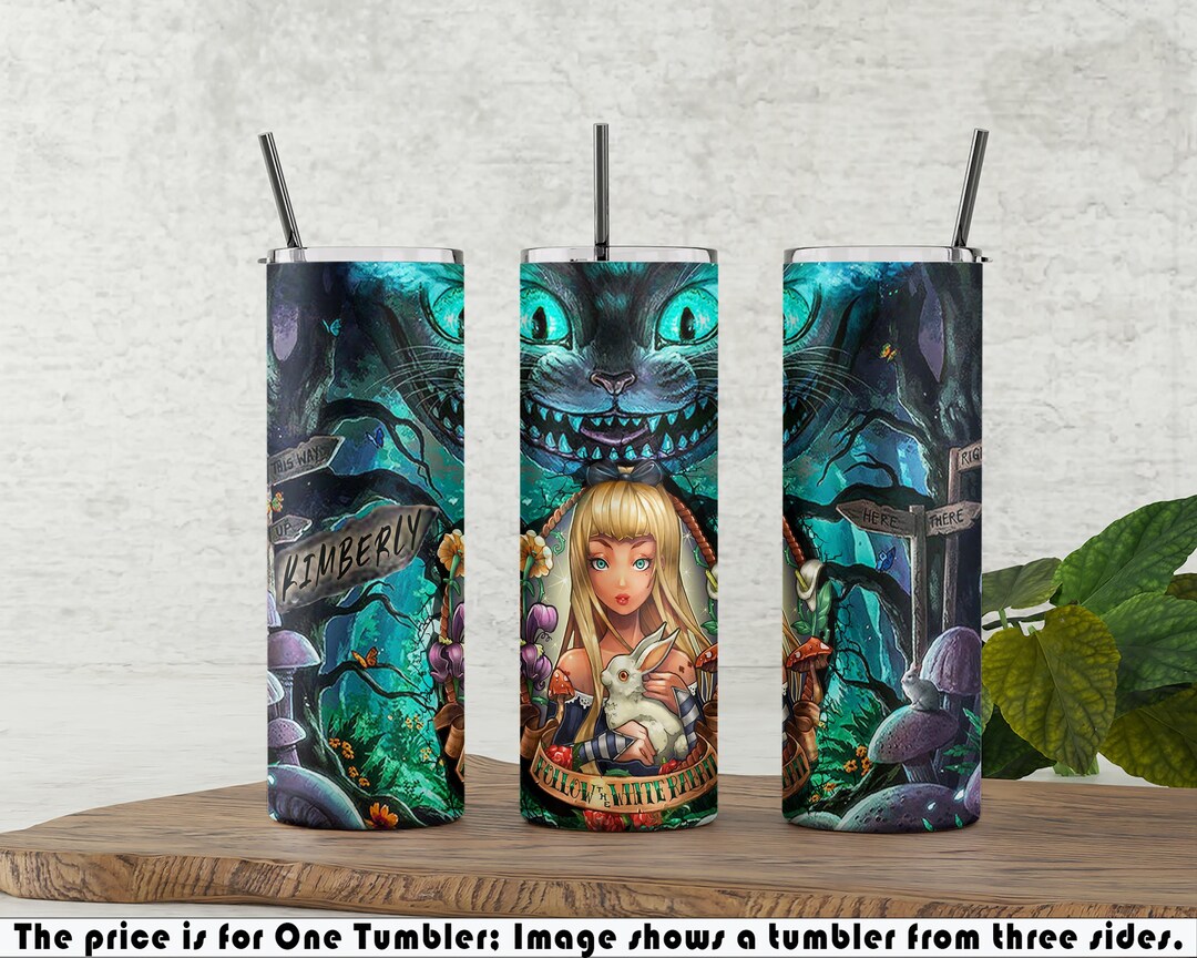 Alice in Wonderland Tumbler Personalized Tattooed Princess Travel Cup