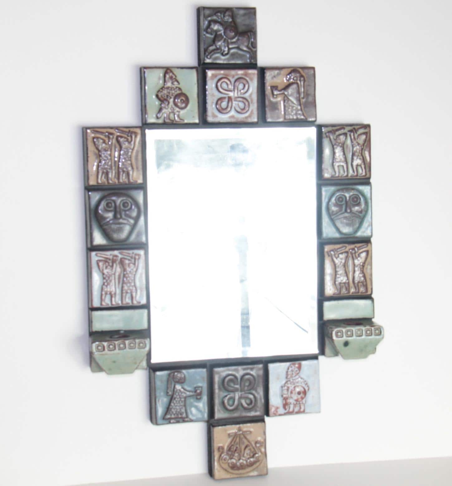 ヴィンテージ デンマーク Thyssen Keramik ティッセン ケラミック Two Vintage Thyssen Keramik Pottery VIKING Tiles Denmark