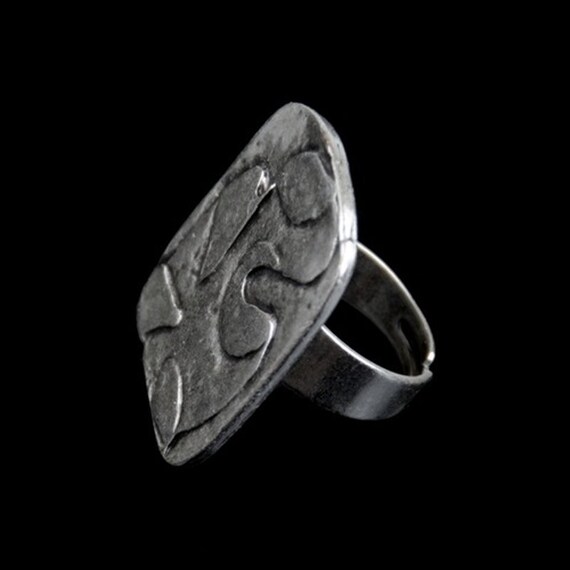 Rectangle Silver Ring, Big Ring, Design Ring, Sil… - image 4