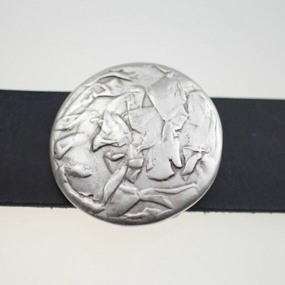 Antique Silver Belt Buckle, Spiral Belt Buckle, Round… Gem