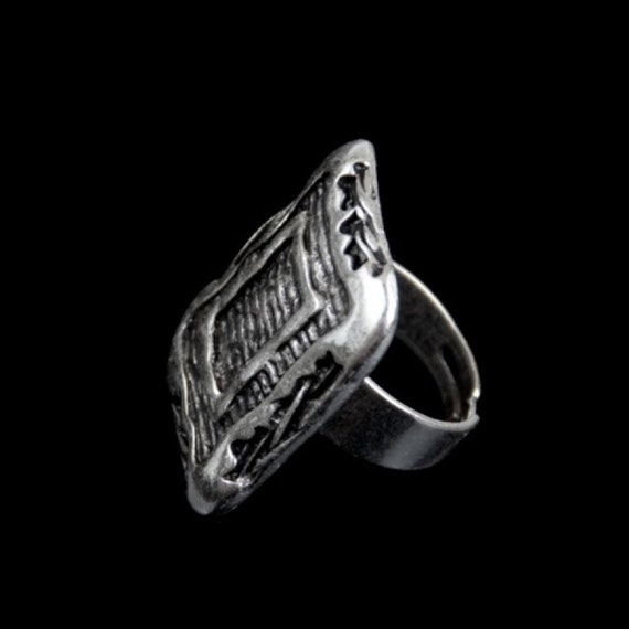 Rectangle Silver Ring, Frame Ring, Design Ring, S… - image 2