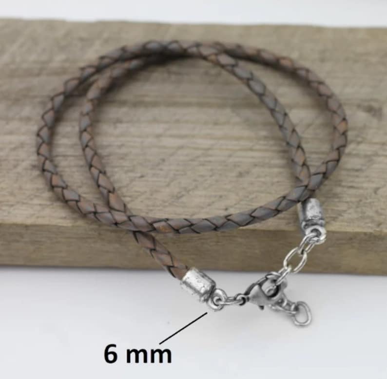 4mm Quality Real Braided Leather Cord Necklace With Sterling Etsy