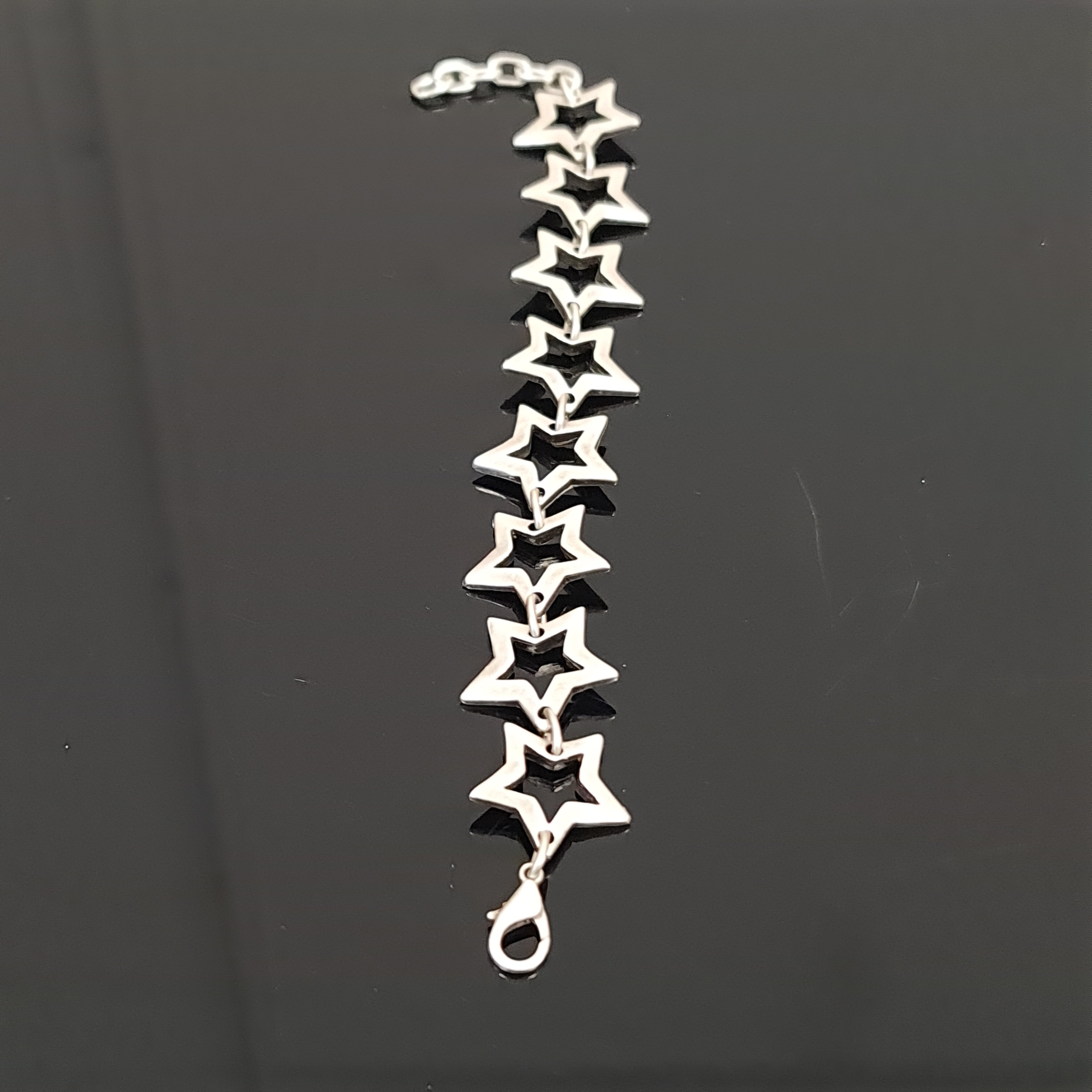 Silver Star Bracelet, Star Chain Bracelet, Starry Bracelet