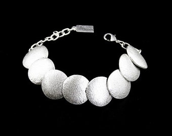 Adjustable Silver Bracelet, Bracelet with Circles, Discs Bracelet, Handmade Bracelet, Stylish Bracelet, Boho Bracelet, Christmas Gift, B24