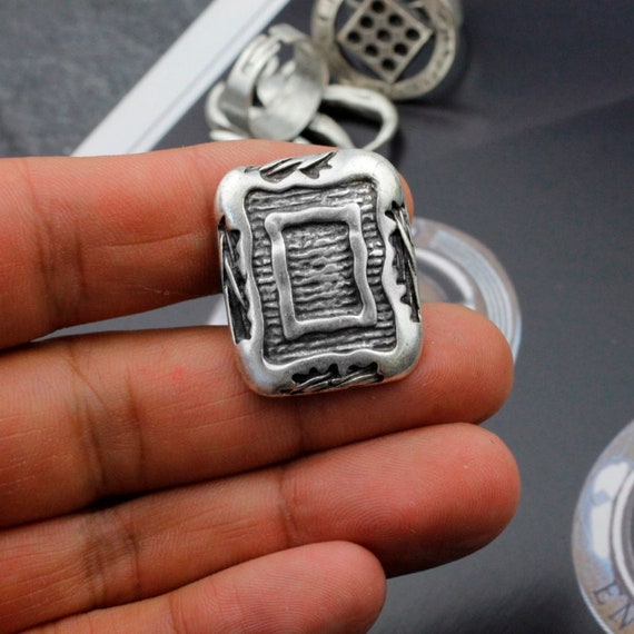 Rectangle Silver Ring, Frame Ring, Design Ring, S… - image 5