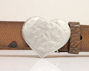 A VACATION】BELT HEART 30 SILVER Silver Heart Buckle, Heart Belt