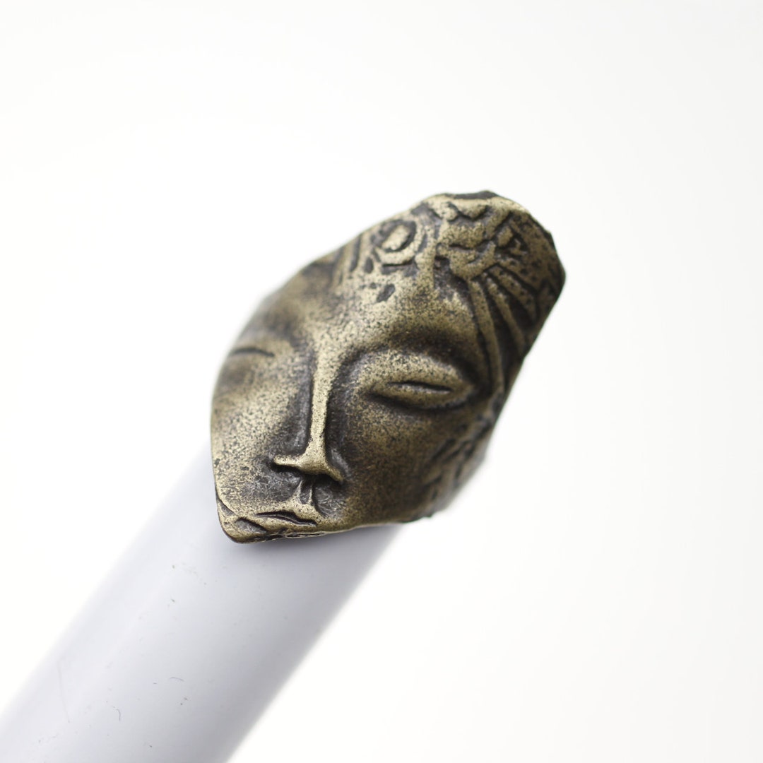 Antique Bronze Ring, Buddha Ring, Archaeological Face Ring, Ancient ...