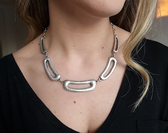 Silver Necklace, Boho Necklace, Fancy Necklace, Geometric Necklace, Modern Necklace, Charm Necklace, Women Necklace, Christmas Gift, C21