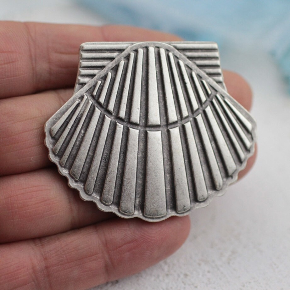 シルバーシェルペンダント、貝殻チャーム、オイスターペンダント