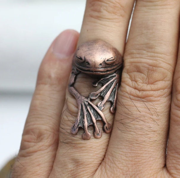 Frog Ring, Animal Ring, Animal Toad Abstract Ring, Frog Prince, King ...
